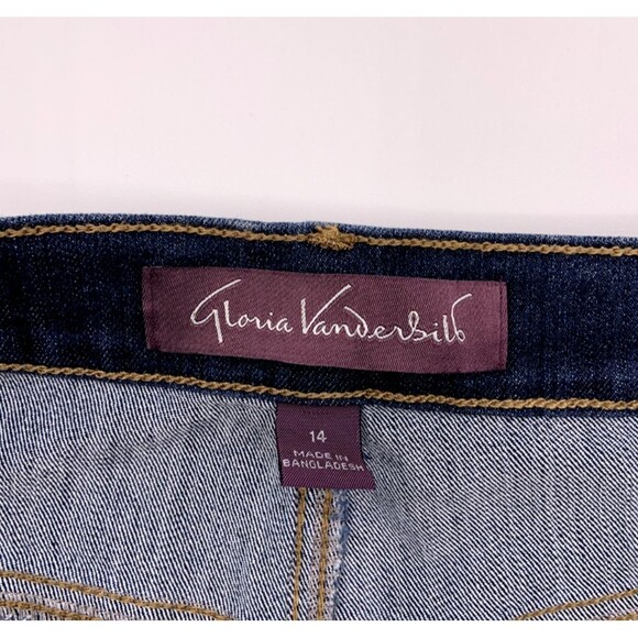 Gloria Vanderbilt Women's Amanda Tapered Leg High Rise Blue Jean 14 Short - Picture 3 of 5